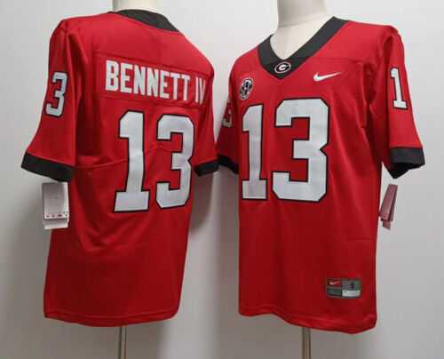 Men%27s Georgia Bulldogs #13 Stetson Bennett IV Red 2022 Vapor Untouchable Stitched Nike NCAA Jersey
